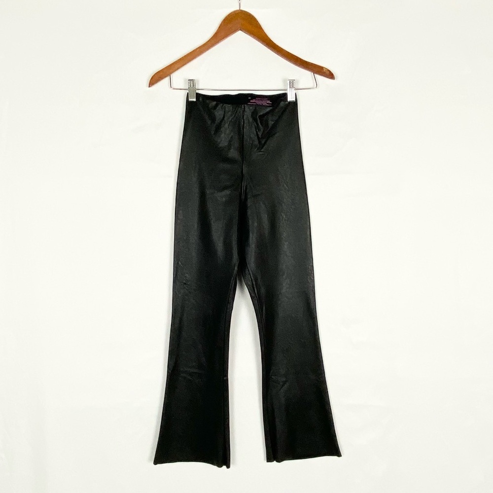 Commando Faux Leather Flare Legging Size xl Black Stretch Smoothing Crop